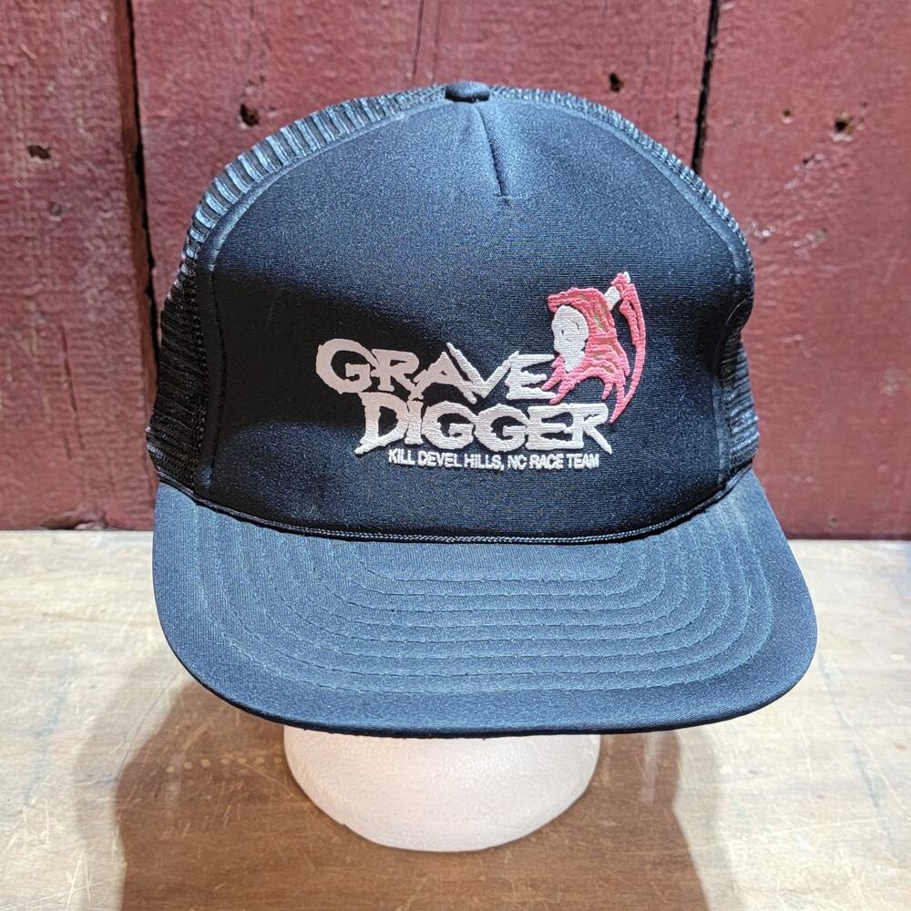 Rare VTG 90s Grave Digger Monster Truck Racing Snapback Hat Devil Hills Error 👀